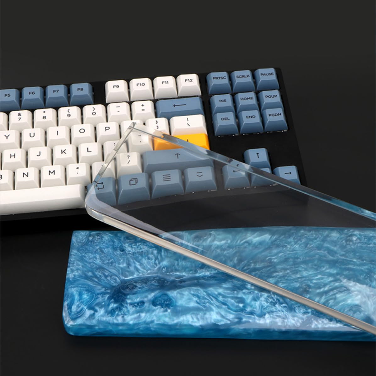 Reposamuñecas Ergonómico para Teclado de Resina Epoxi Blanco