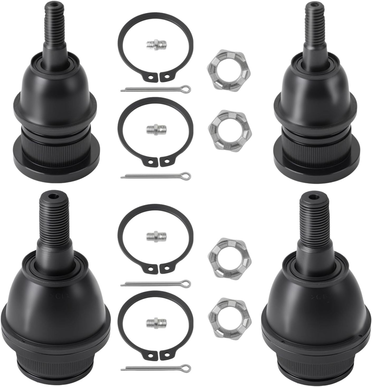 Front Upper & Lower Ball Joints Kit Compatible With Chevy GMC Cadillac Vehicle Tahoe Silverado Suburban Avalanche Express Sierra Savana Yukon XL Escalade 1999-2008 Replace# K6540 K6541 (4pcs)