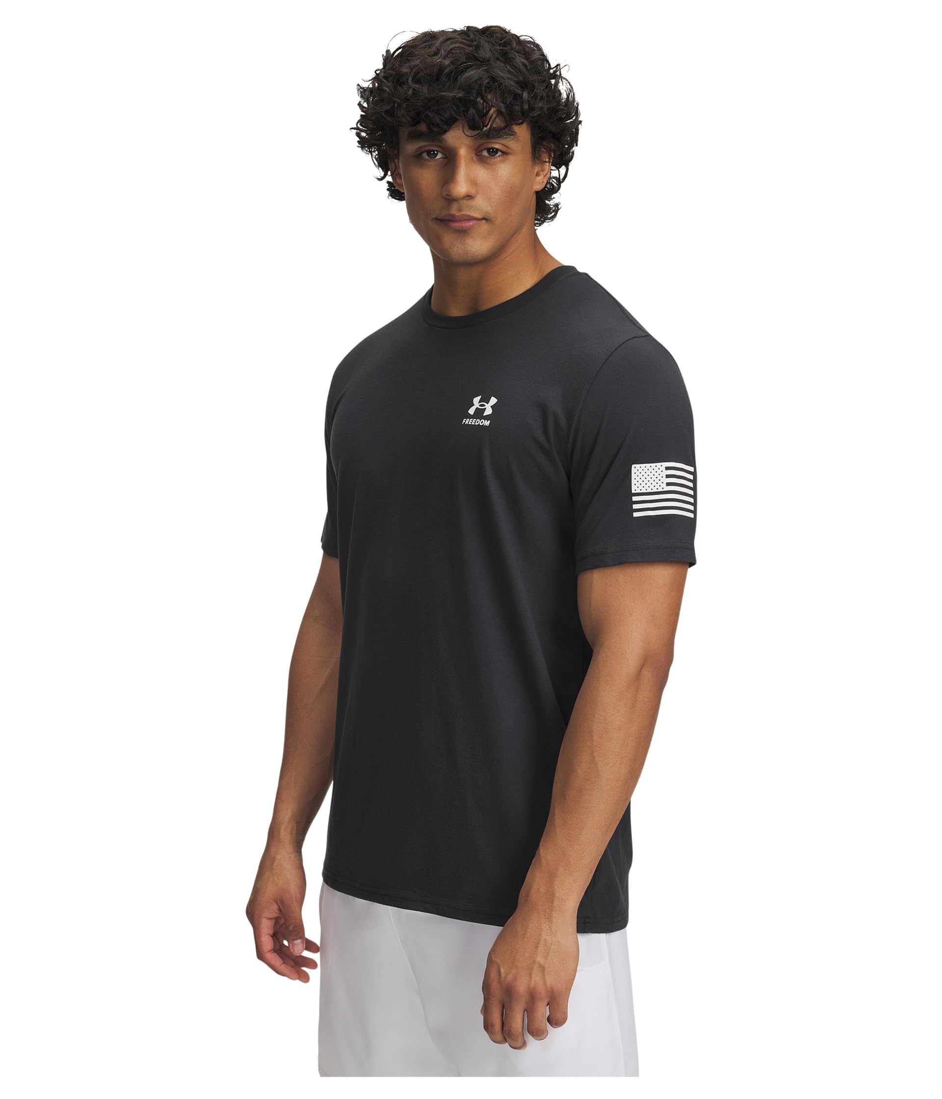 Under Armour Men's (001) Black / / White Underarmourfreedomflagshortsleevetshirt, ,Large