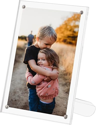 Miniatura 5 de Marco de fotos acrílico de 4 x 6, marcos de fotos magnéticos de acrílico transparente, marcos de fotos magnéticos de doble cara para exhibición de