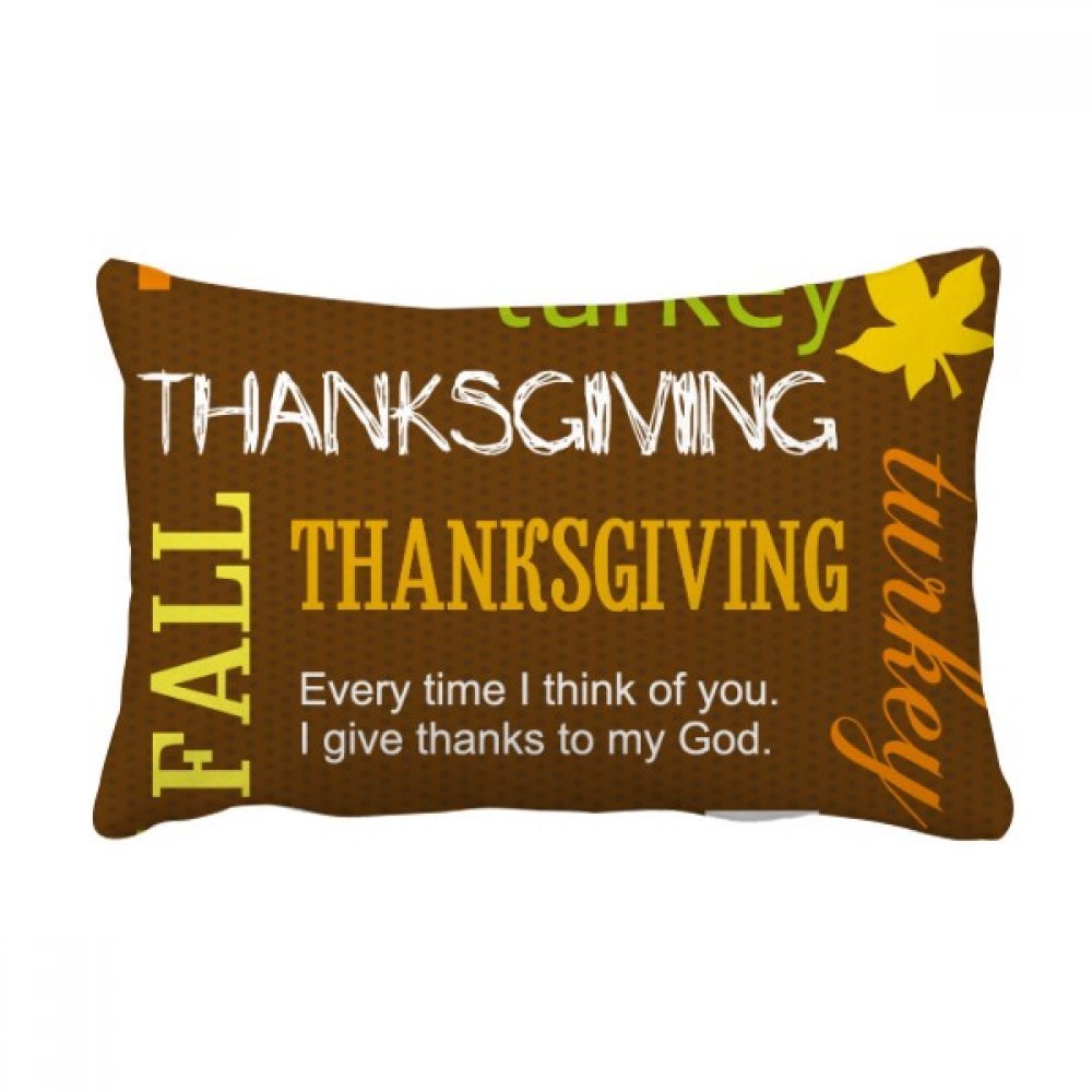 Coussin Lombaire Thanksgiving Oreiller Automne Décor Canapé 16x24 Pouces