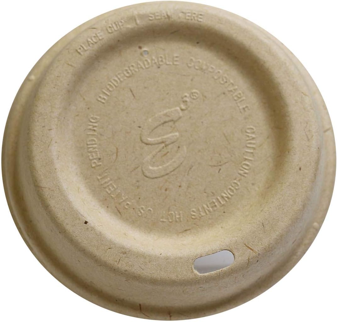 E3 Snap Lids - Disposable Bamboo Lids for Coffee & Tea Cups, Fits Size 12,16, 20, 24 Oz Cups, Extra Sturdy, 100% Plant-Based Material, Compostable & Biodegradable, FDA Compliant (Case (500 Count))