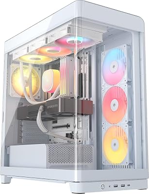 CORSAIR Frame 4500X RS ARGB Panoramic Mid-Tower PC Case – 3X Pre-Installed Fans, High Airflow, Modular Design, GPU Anti-Sag, Reverse Connection Motherboard Compatible – White