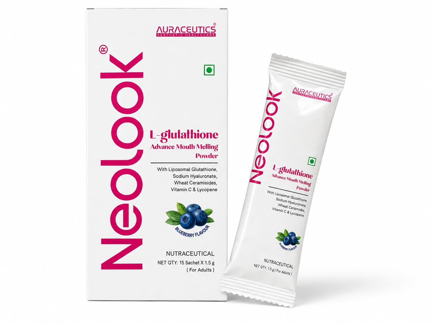 glutathione mouth melt powder Neolook L-Glutathione Melting Powder, 15 Sachets x 1.5g detoxifier