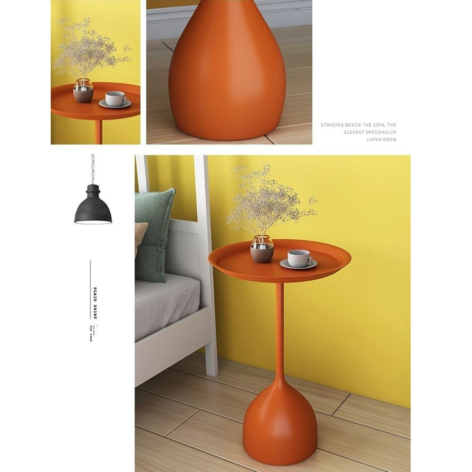 Minimalistyczny luksusowy stolik końcowy mała sofa stolik pomocniczy stolik nocny do sypialni i salonu taca na kawę ozdobny stół nowoczesny mandarynkowy akcent meble