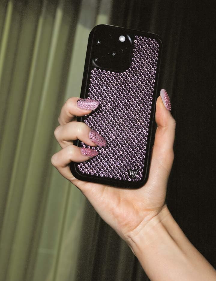 Wildflower Cases - Compatible with iPhone 17 Air | Protective Black Bumper, 6.5ft Drop Test Certified, Women Owned Small Business | Trendy Sparkle New Cute Diamond | Rhinestone Collection - Pink