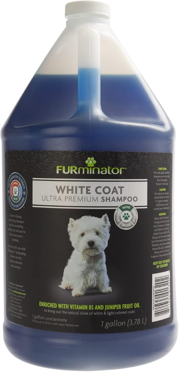 FURminator Ultra Premium White Coat Shampoo For Dogs 3.78L