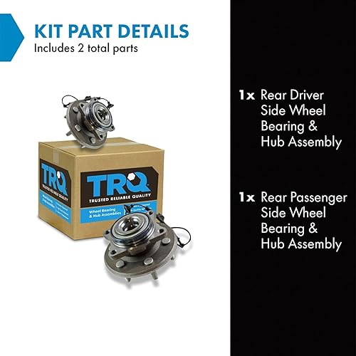 Vista 714 de TRQ Juego de 2 rodamientos y bujes de rueda trasera izquierda y derecha compatible con Ford Expedition 2007-2010 Lincoln Navigator 2007-2010