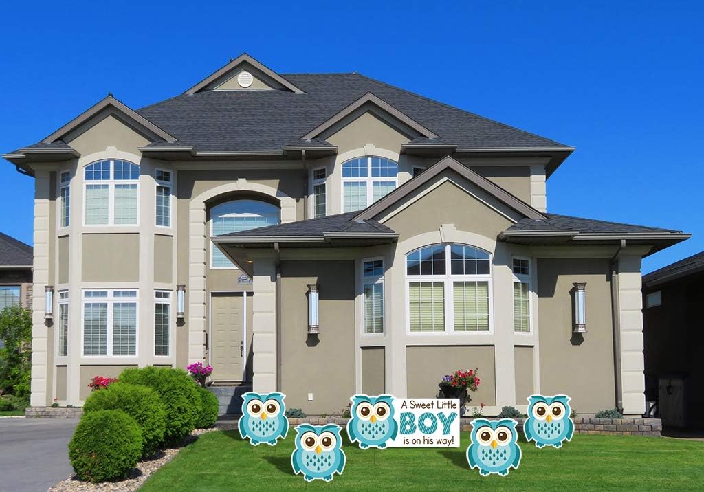 VictoryStore Baby Shower Yard Decorations: Owl Baby Shower Yard Decoration Includes Stakes (Gray Owl)