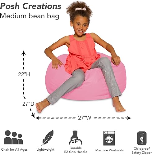 Miniatura 328 de Posh Creations - Sillón puff para niños, adolescentes y adultos, incluye funda extraíble y lavable a máquina, grande de 38 pulgadas, piel de conejo