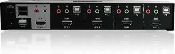 IOGEAR 4-Port HDMI Multimedia KVM Switch with Audio, USB 2.0 Hub and HDMI KVM w/Full Set of Cables, (GCS1794 TAA Compliant)