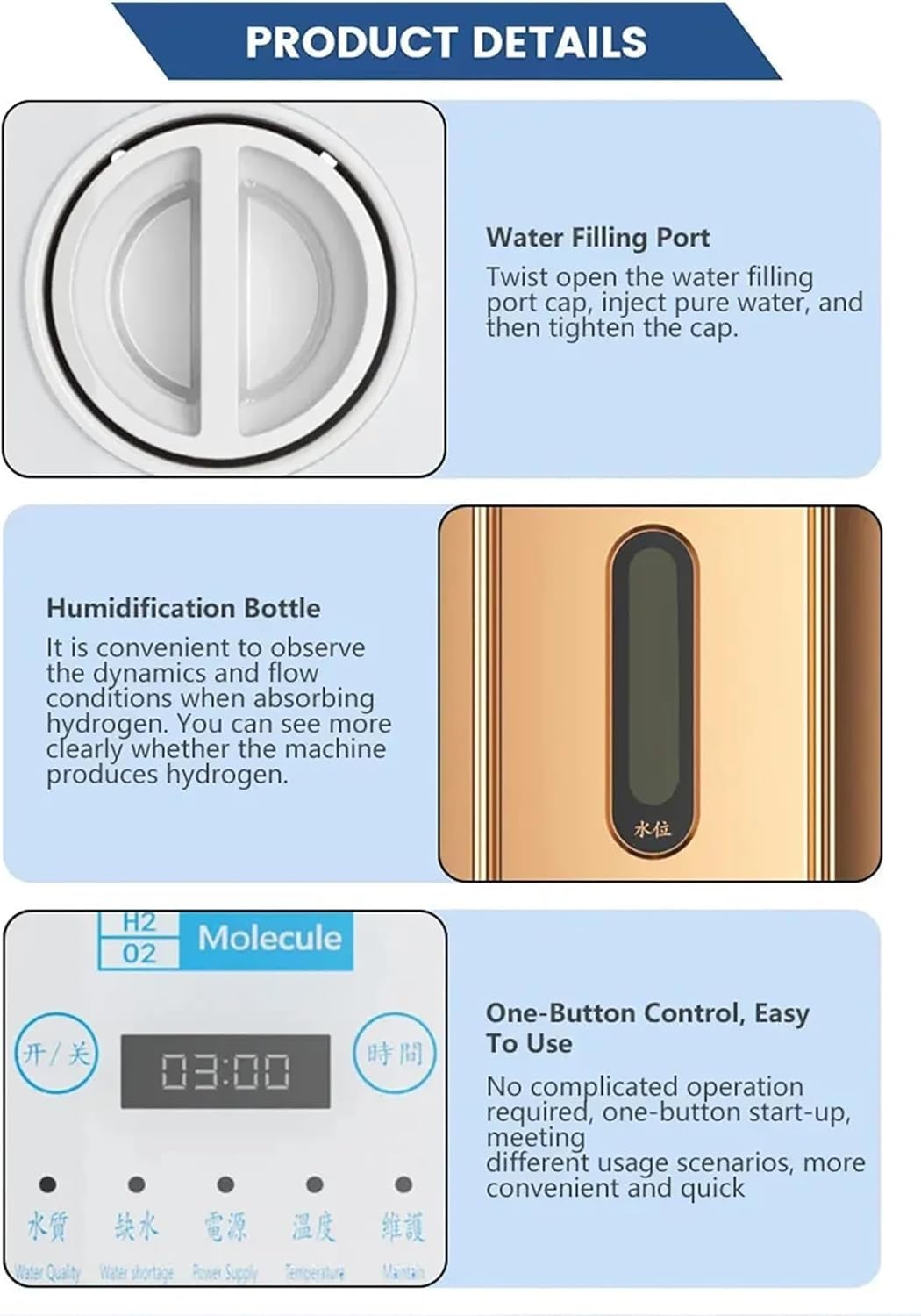 Máquina de inhalación de hidrógeno portátil, generador H2 de doble salida para terapia de hidrógeno nasal, uso doméstico y de viaje, alta pureza y gran caudal