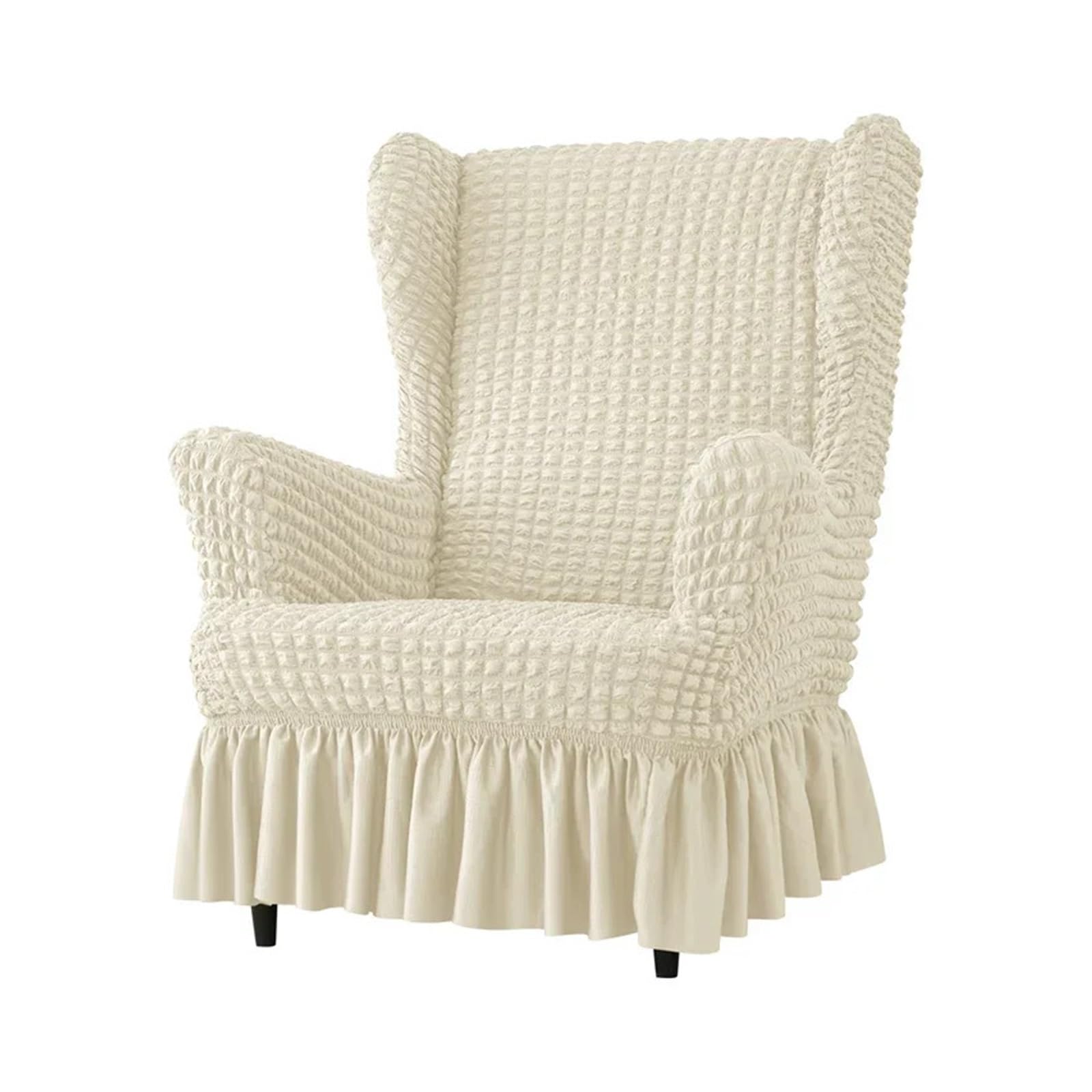 GCYEIDMA Wing Chair Slipcover 1PC Elastic Wingback Chair Covers Soild Color Wing Slipcovers Armchair Protector Dust Cover(Color1)