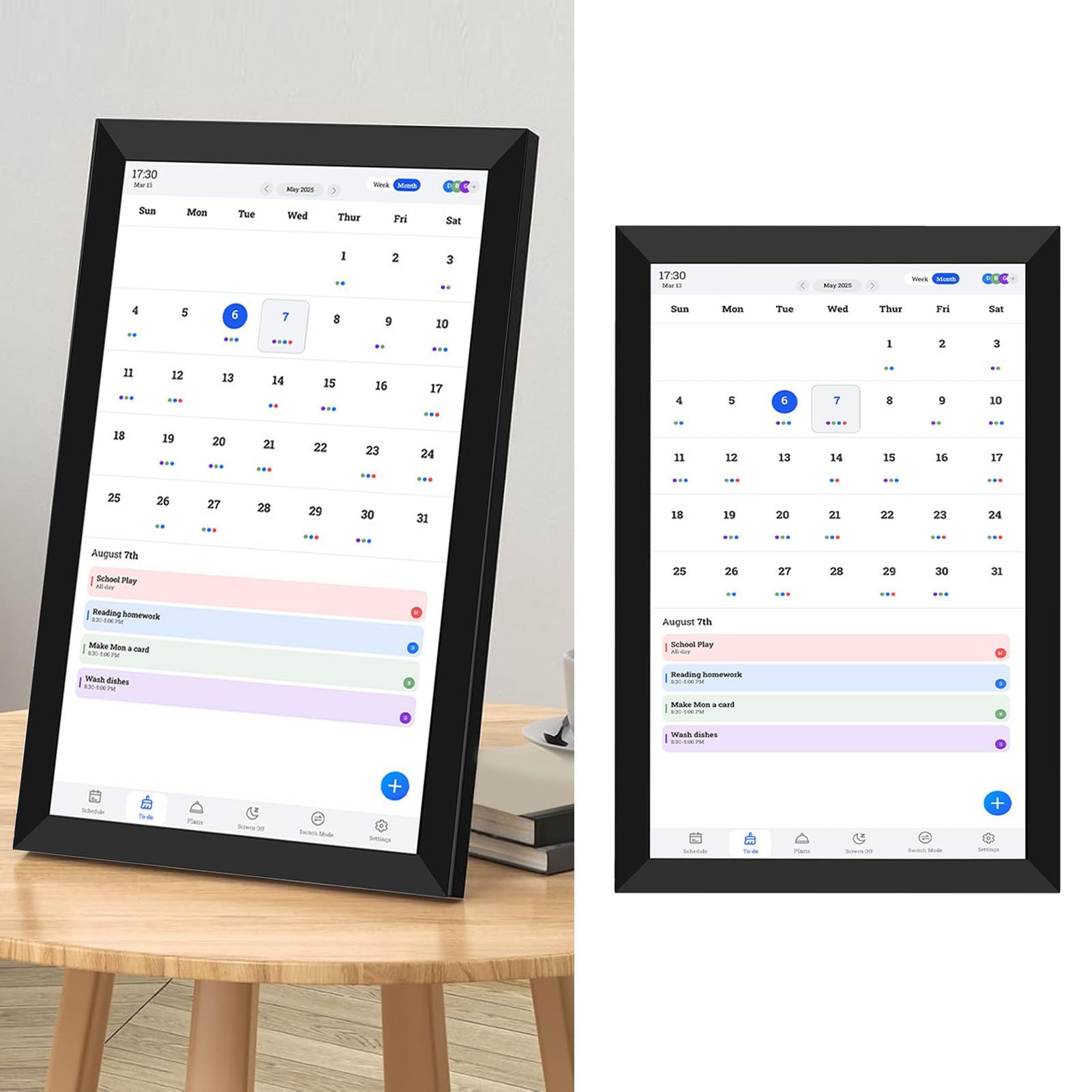 Walfront 10.1 IN Digital Calendar Chart Chart, Smart Family Planner con Touchscreen, Supporto WiFi Sync Support Electronic Wall Visual Visuals App Mobile Appless Schedule Manager per