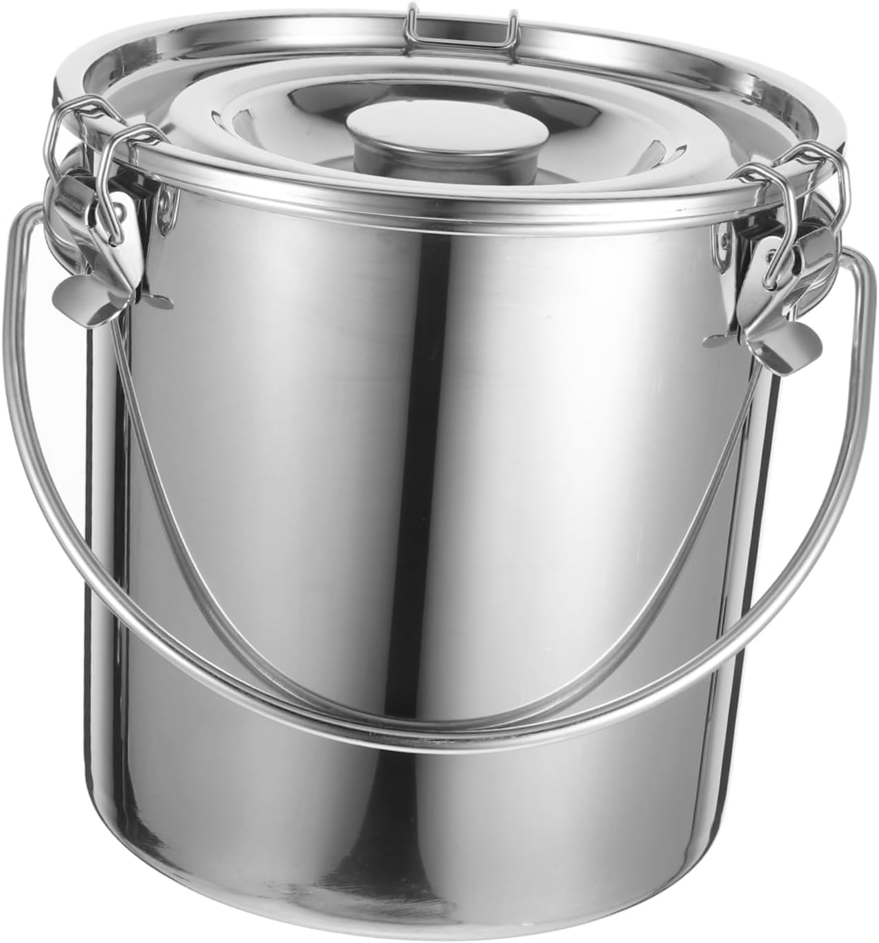 Stainless Steel Sealed Bucket with Handle and Buckle Grease Container for Oil and Food Transport Airtight Design for Secure Storage