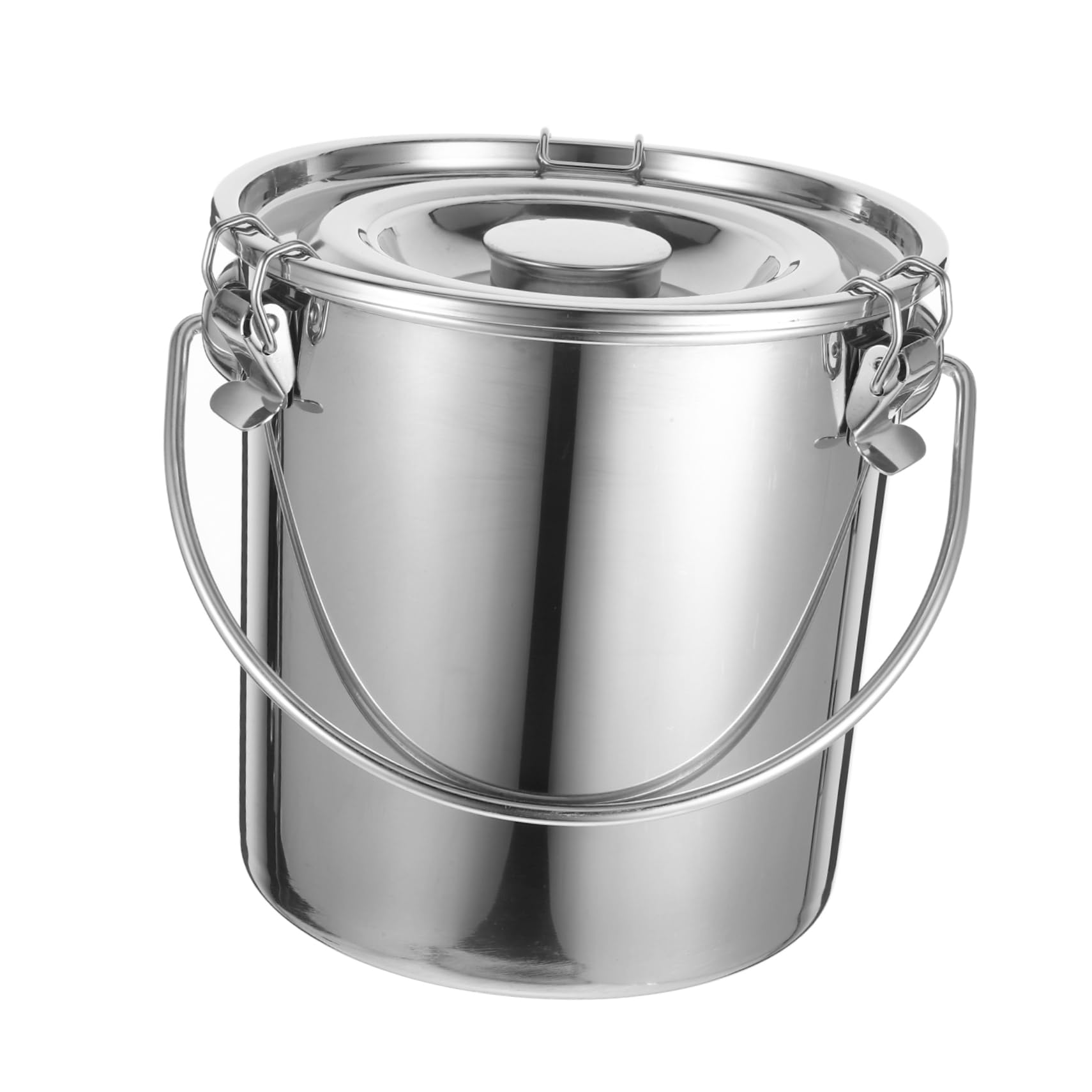 BUGUUYO Deep Fryer Oil Storage Container 6L Sealed Bucket Stainless Steel Grease Canister Handle
