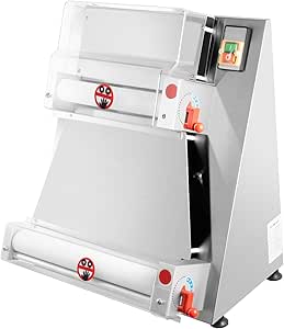 4-16 Inch Commercial Electric Pizza Dough Roller Sheeter, 370W, Adjustable Thickness, Stainless Steel