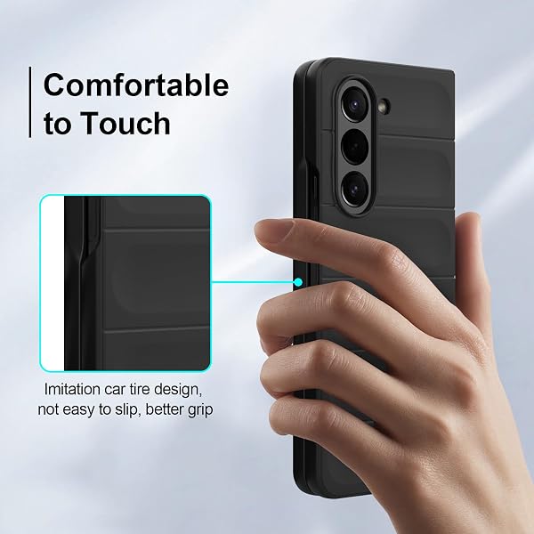 Cover per Samsung Galaxy Z Fold 5, Custodia Rigida in PC Ultra Sottile e Antiurto, Custodia Antigraffio con Protezione della Fotocamera per Samsung Galaxy Z Fold 5, Nero - 3
