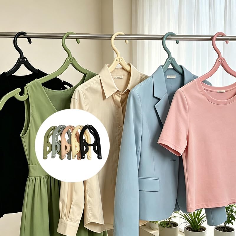 15 Pcs Foldable Plastic Hangers, Lightweight Portable Travel Essentials. Foldable for Space-Saving, Easy to Carry and Store. Great for Travel, Camping, Hotel and Daily Clothes Hanging.