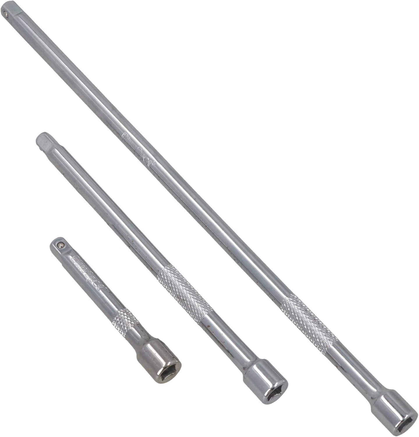 3pc 1/4" Drive Straight Socket Ratchet Extension Bar Set 75mm 125mm 250mm