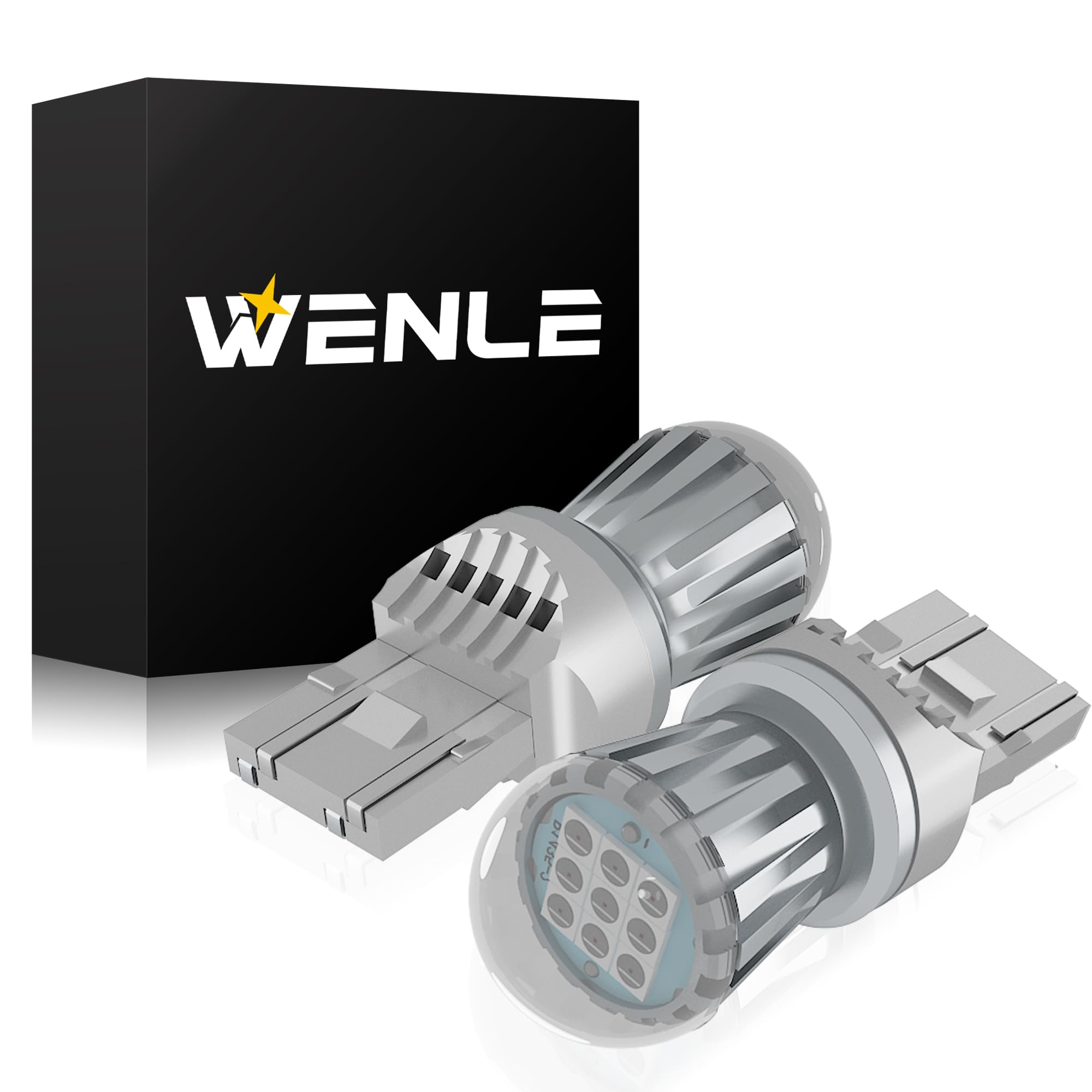 WENLE T20 ダブル led テールランプ ブレーキランプ ストップランプ レッド 高輝度 led チップ DC12V車用 ノイズなし 2本入
