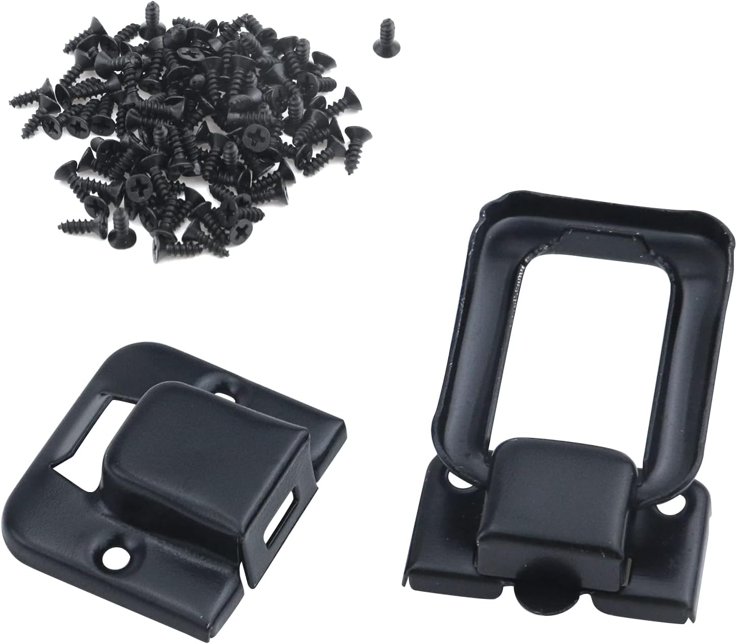 Antrader 24pcs Clasp Latch Lock Mini Hasp for Toolbox Gift Box Suitcase 1.5'' x 1'' x 0.35'' with Screws (Black)
