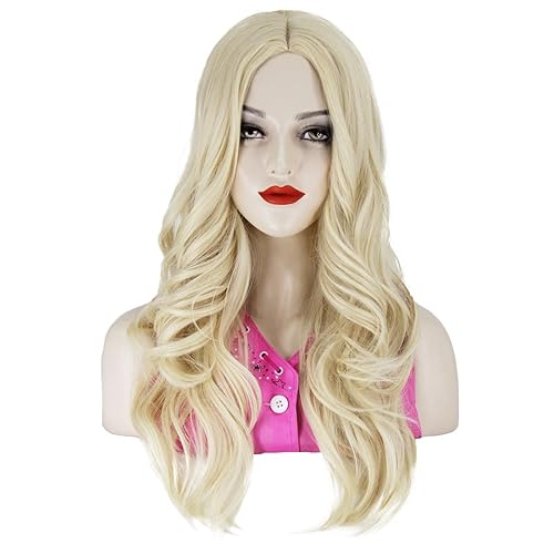 Miniatura 6 de Mersi Peluca rubia extraña para disfraz de vaquera, peluca larga rubia con accesorios, pelucas rubias suaves naturales para disfraz de Halloween