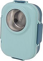 Vista 3 de Lonchera térmica Bento con aislamiento de 37.2 fl oz de doble piso con tapa a prueba de flujo, contenedor de alimentos portátil con acero inoxidable