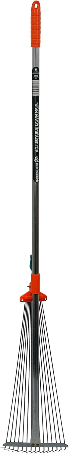 Green Jem Adjustable Lawn Rake - Orange : Amazon.co.uk: Garden