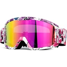 SPOSUNE Ski & Snow Goggles - Windproof, Anti-Fog, UV Protection for Men & Women - Dirt Bike, Motorcycle, ATV, Off-Road, OTG