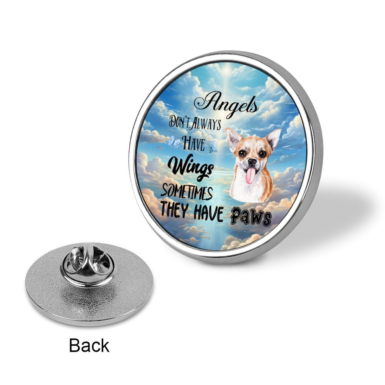 Emaille-Anstecknadeln mit Engelsflügeln, Hutnadeln, Loss of Loved Pins in Loving Memory Hund Tier Rucksack Pins Neuheit Hundebesitzer Geschenk Welpe Hund Anstecknadeln Geschenk für Rucksack Jacken