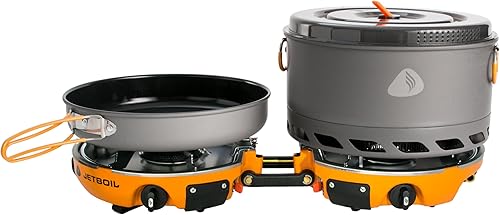 Jetboil Genesis Basecamp Backpacking and Camping Stove Cooking System with Camping Cookware
