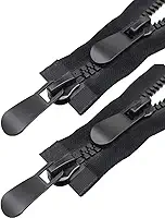 Wonesifee #8 2 Peças Zíperes Bidirecionais De Plástico Deslizante Duplo Preto Resina Grande Para Costura, Parka, Casaco Inverno Roupas Pesadas A Granel Bolsas Artesanato Faça Você Mesmo (90 Cm/36 Po