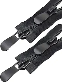 Wonesifee #8 2 Peças Zíperes Bidirecionais De Plástico Deslizante Duplo Preto Resina Grande Para Costura, Parka, Casaco Inverno Roupas Pesadas A Granel Bolsas Artesanato Faça Você Mesmo (90 Cm/36 Po