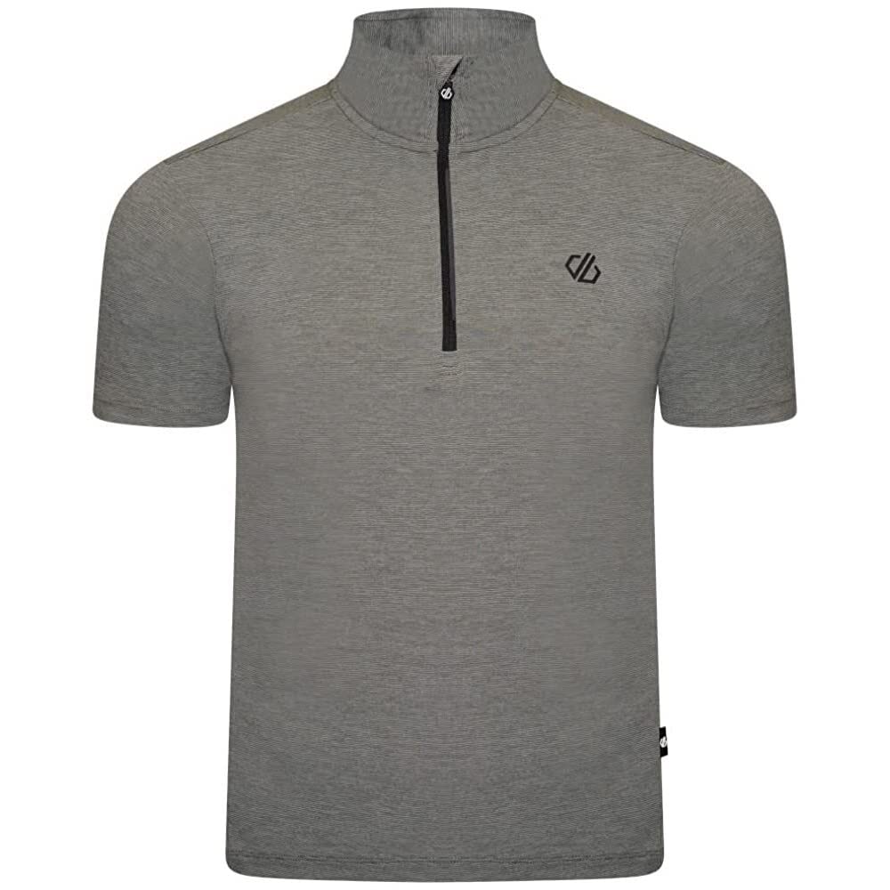 Dare2b Pedal It Out Jersey Mens Cycling T-Shirt Q-WIC Plus Lightweight Fabric with Odour Repellent and Reflective Print Details - Half Venting Zip- Sport t-Shirt