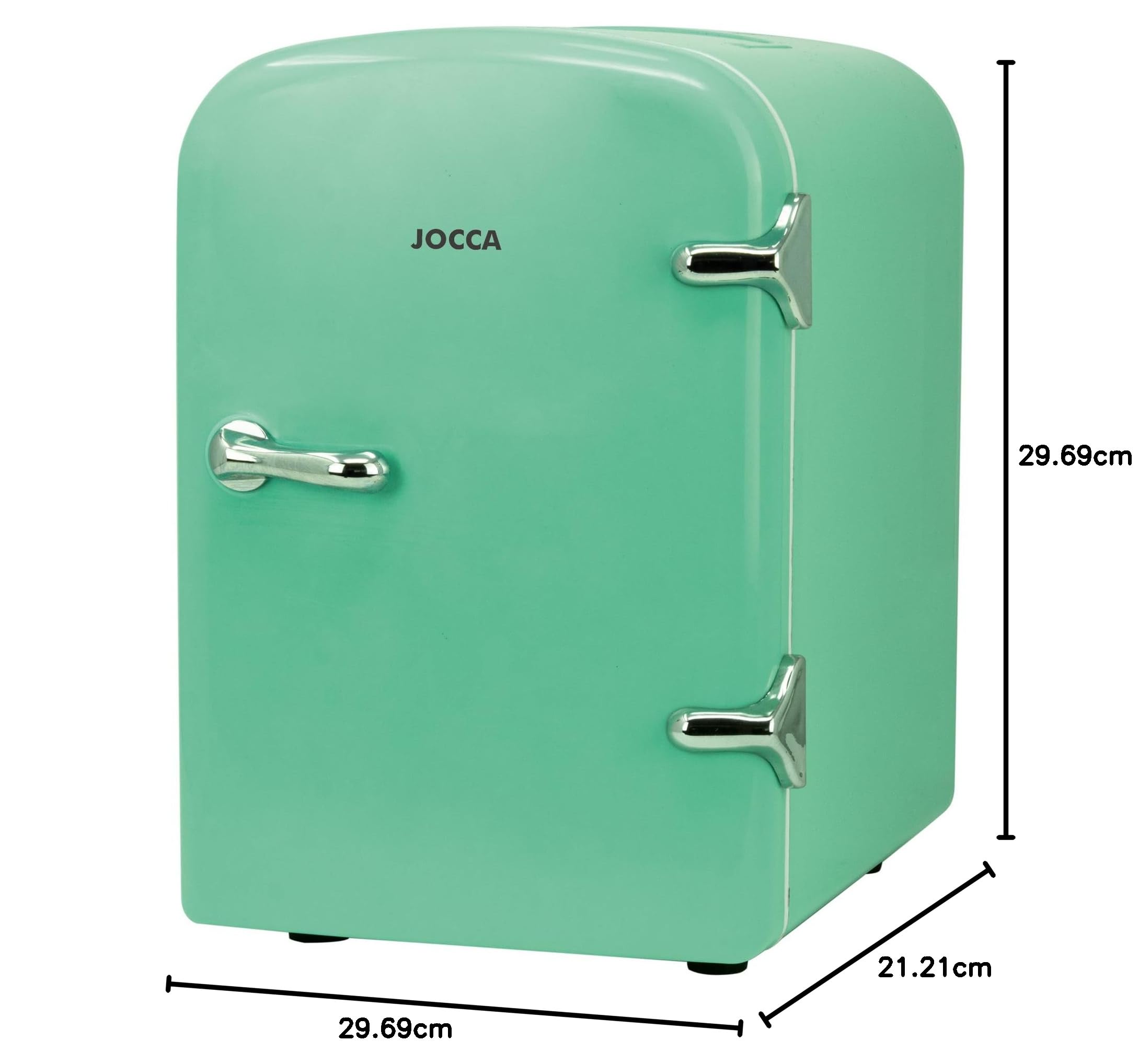 Jocca - Porta frigo | Mini frigorifero cosmetico piccolo | per auto e casa | Maniglia per il trasporto | 4 litri | 1 ripiano | 4 lattine