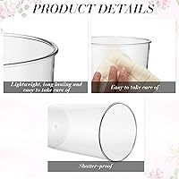 Vista 3 de 6 jarrones cilíndricos de plástico para centros de mesa, jarrón redondo alto resistente a la rotura, jarrón cilíndrico transparente, jarrones