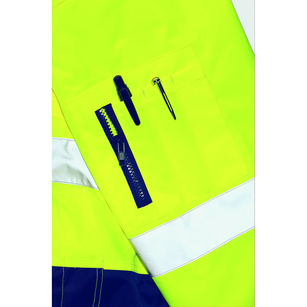 Planam 2047056 Warnschutz-Komfortjacke, Gelb/Marine, Größe XL
