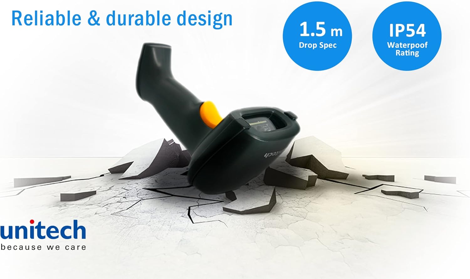 Unitech America 2D Imager Barcode Scanner, USB Wired, Read 3mil barcodes, PDF417, QR Code, Data Matrix, Aztec Code, IP54, 1.5M Drop, Connect Smart Phone, Tablet, PC (MS838-2UCB00-SG)