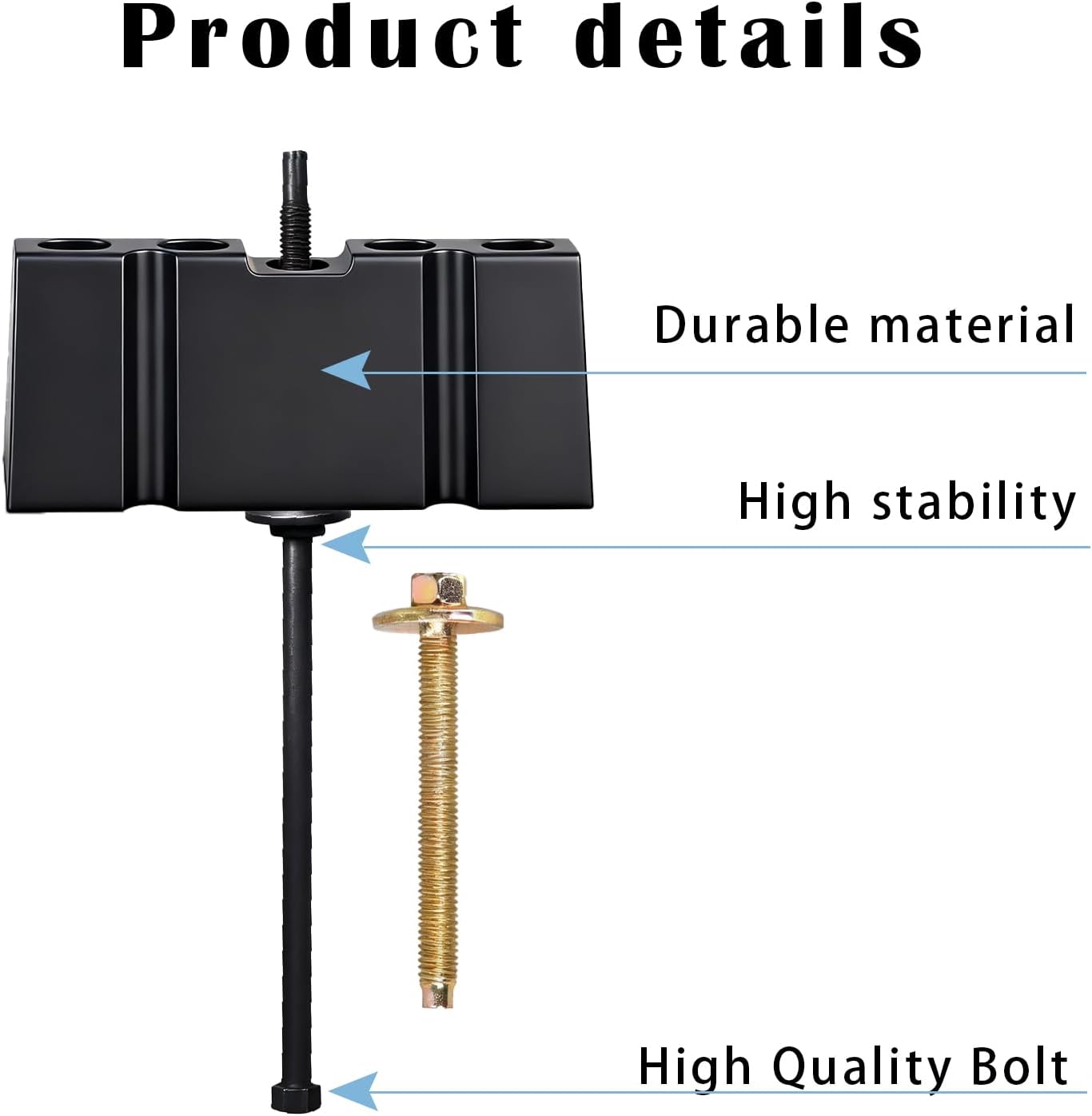 00588 Base Clamp Car Battery Hold Down Kit Compatible with Ford, Lincoln, Mercury. Accessories Battery Tie Down Bracket and Stainless Steel Bolt Kit 2pcs