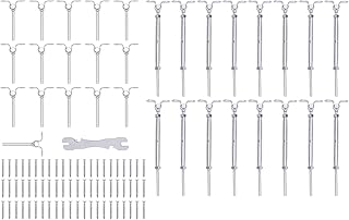 DYNAMI 16Pairs Cable Railing Kit 316 Stainless Steel 1/8" Swage Toggle Turnbuckle Hardware,180° Adjustable,Free Expansion&Contraction,for Marine Grade Wood Post Outdoor Cable Railing Systems