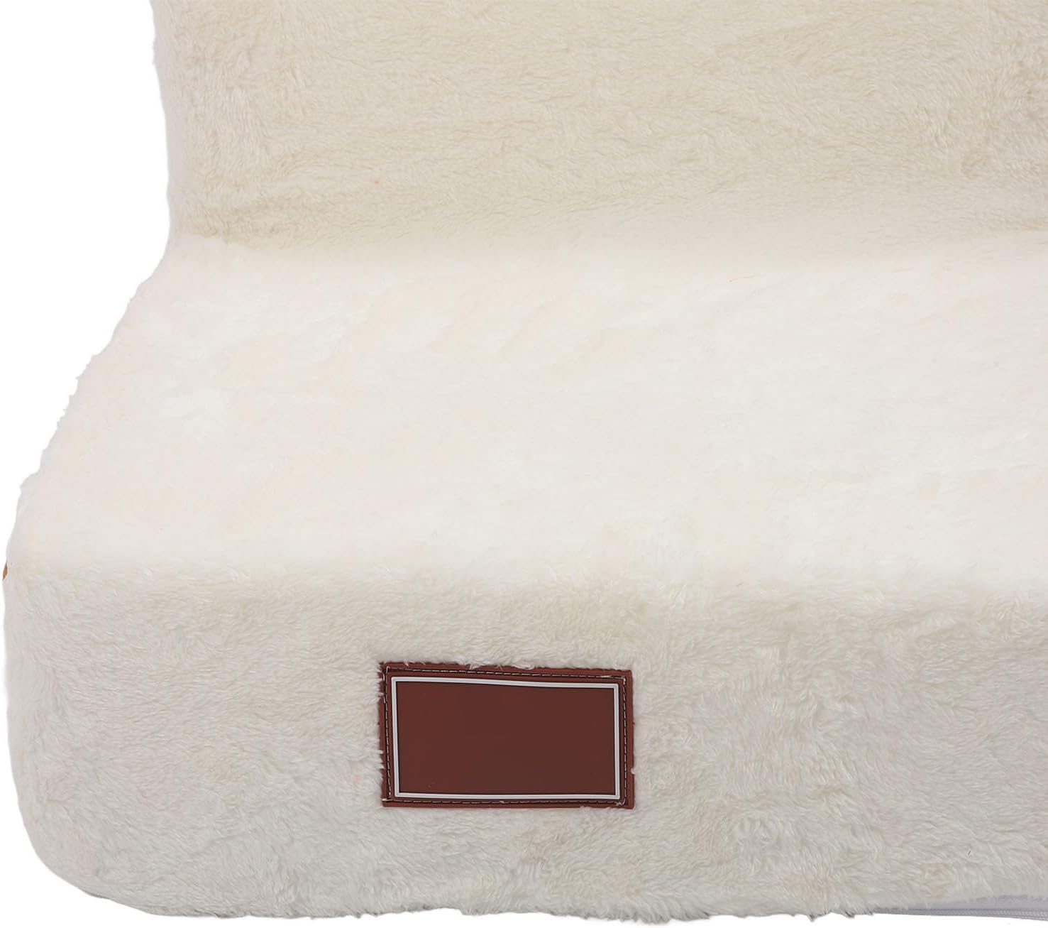 Luqeeg Pet Stairs, 14.2 Inch High Foam Dog Steps Ramp, Soft Enhanced Comfort Stable Structure Stylish Look Versatile 3 Steps Pet Puppy Stairs for Small (Coffee (Cover and Liner))