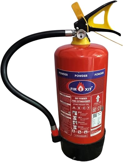 ABC Dry Powder 4Kg Fire Extinguisher Wall Hook – Ideal for Kitchen Home Office School Factory Industrial Use Emergency Fir...