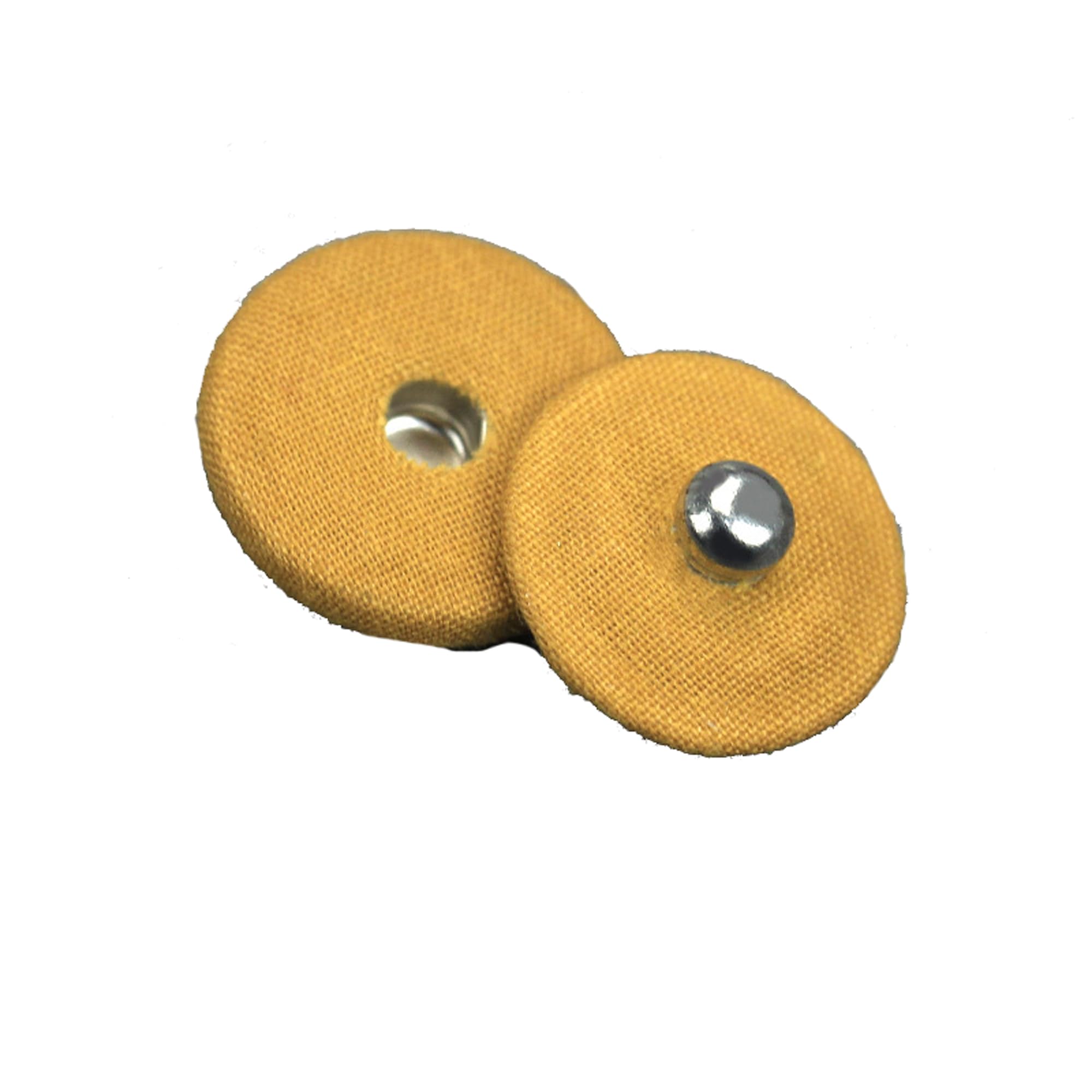 Lyracces Fabric Covered Brass Snap Fastener Press Studs Sewing Buttons Popper Tich 21mm 0.82in 10pcs (lutescent)