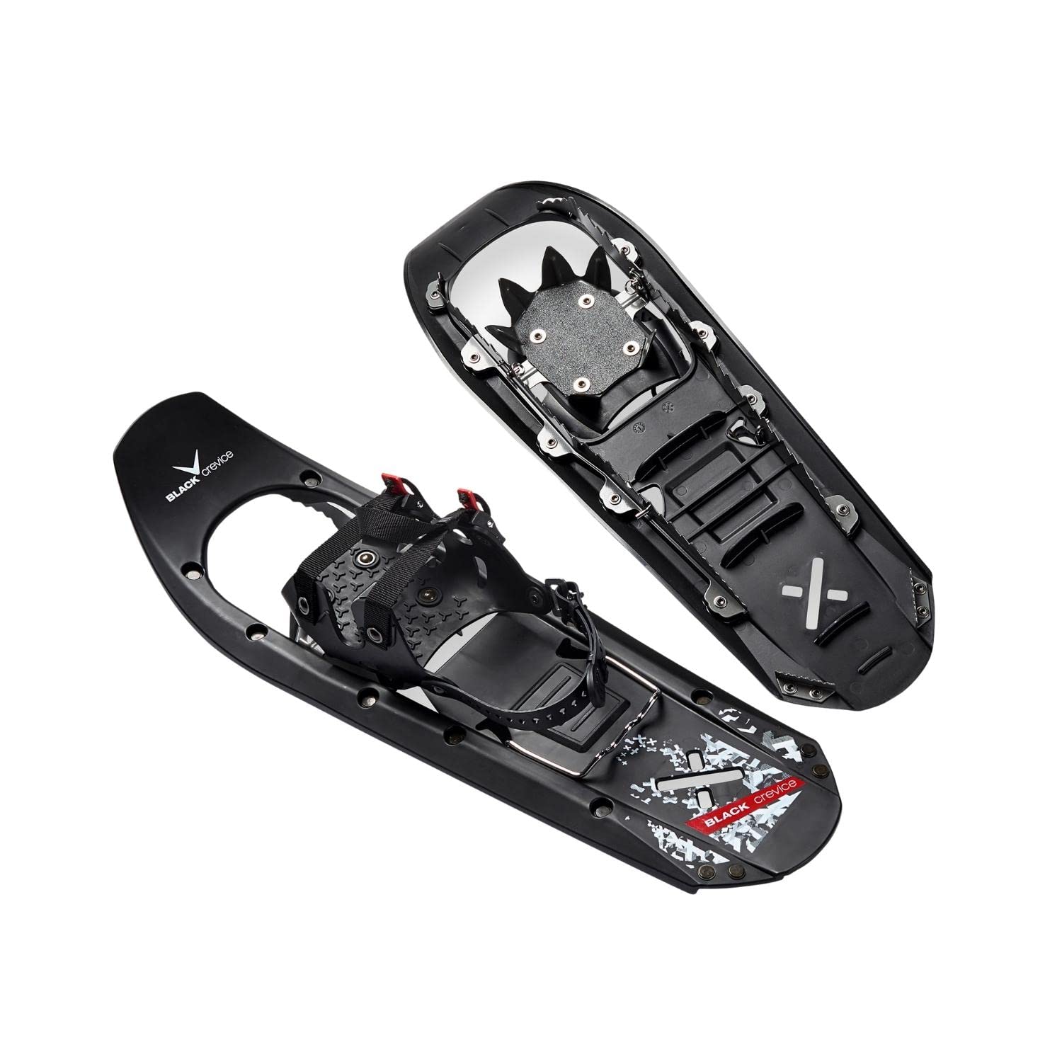 Black Crevice Racchette da neve uomo e donna I racchette da neve per escursioni in plastica leggera I Scarpe da neve per scarpe da 36 a 48 I Due diverse misure per carico
