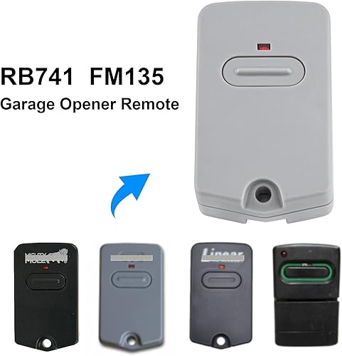 Miniatura 2 de RB741 Mando a distancia para GTO Mighty Mule Gate Opener FM135, transmisor de entrada de puerta de garaje de una sola puerta (paquete de 2)