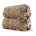 Bloomoak Slow Hay Net Feeder for Horses, Durable Soft Black PE 2/3 String Hay Bales Bags, Fit 36x18x18 to 47x25x17 Inches, Extends 50-64 Inches (2 1.6" Hole/2PC)