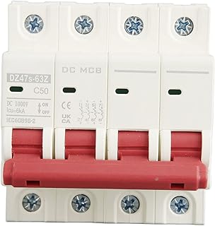 DC Miniature Circuit Breaker 4 Pole 6000A Breaking Capacity Solar PV System Mini Circuit Breaker 50A DC1000VSafety Overcurrent Breaker DZ47s 63Z