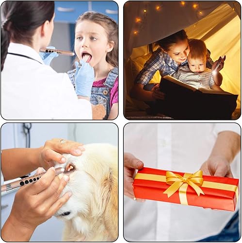 Vista 63 de Aokin Luz médica para enfermera, médico, linterna médica reutilizable LED con medidor de pupila y regla, luz blanca, morado