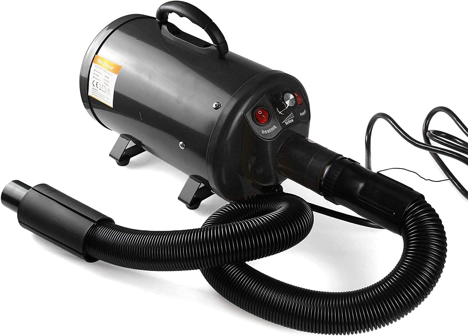 EU Plug Balck/Blue Dog Hair Dryer Motors Hairdryer Holder for Grooming Hair Style Compressor for Drying Dogs Russia (Color : Black)